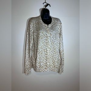 White and yellow giraff print cardigan from Tommy Hilfiger size x-large